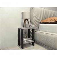 Mesa De Cabeceira Mesa De Apoio Mesa Auxiliar Mesa Lateral Preto E Cinza - 1