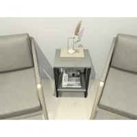 Mesa De Cabeceira Mesa De Apoio Mesa Auxiliar Mesa Lateral Preto E Cinza - 2