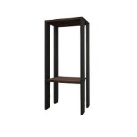 Mesa Alta Mesa De Canto Mesa De Apoio Mesa De Bebedouro Mesa Lateral Preto Com Amadeirado Escuro - 1