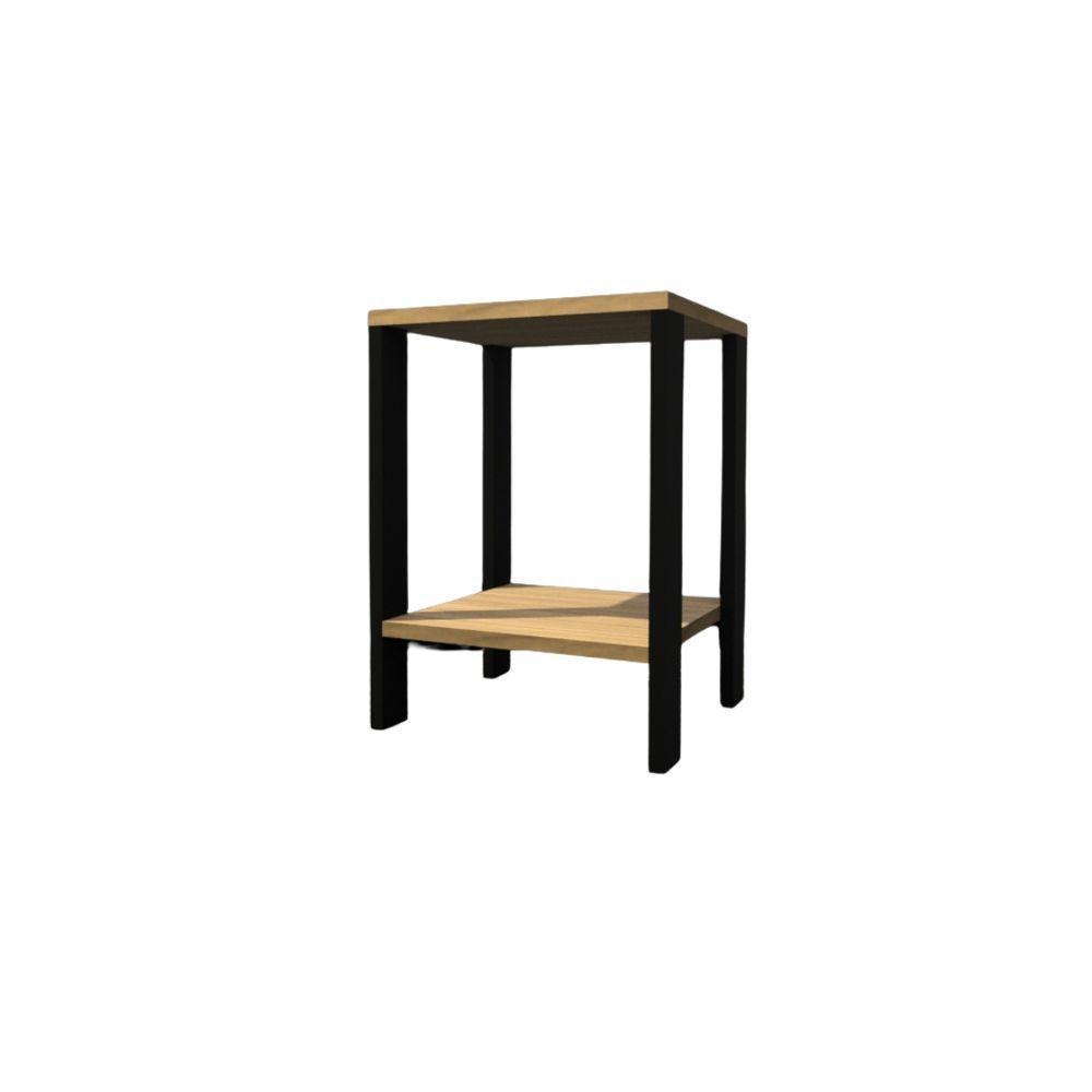 Mesa De Cabeceira Mesa De Apoio Mesa Auxiliar Mesa Lateral Preto E Carvalho - 3
