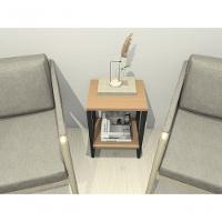 Mesa De Cabeceira Mesa De Apoio Mesa Auxiliar Mesa Lateral Preto E Carvalho - 2