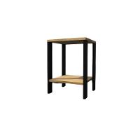 Mesa De Cabeceira Mesa De Apoio Mesa Auxiliar Mesa Lateral Preto E Carvalho - 3