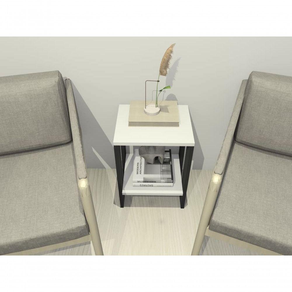Mesa De Cabeceira Mesa De Apoio Mesa Auxiliar Mesa Lateral Preto Com Branco - 2
