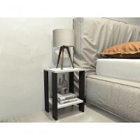 Mesa De Cabeceira Mesa De Apoio Mesa Auxiliar Mesa Lateral Preto Com Branco - 1