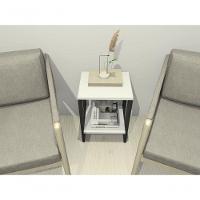 Mesa De Cabeceira Mesa De Apoio Mesa Auxiliar Mesa Lateral Preto Com Branco - 2