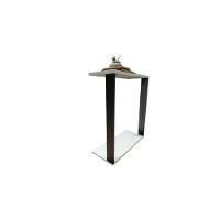 Mesinha Lateral Para Sofá Estilo Industrial 100% MDF Mesa Apoio Mesa Auxiliar Sofá Preto Com Branco - 1