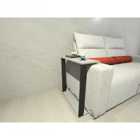 Mesinha Lateral Para Sofá Estilo Industrial 100% MDF Mesa Apoio Mesa Auxiliar Sofá Preto Com Branco - 2