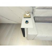 Mesinha Lateral Para Sofá Estilo Industrial 100% MDF Mesa Apoio Mesa Auxiliar Sofá Preto Com Branco - 3