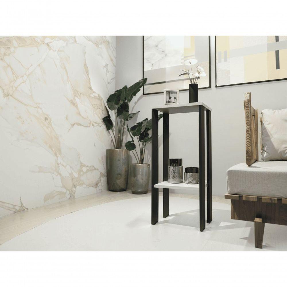 Mesa Alta Mesa De Canto Mesa De Apoio Mesa De Bebedouro Mesa Lateral Preto E Branco - 2