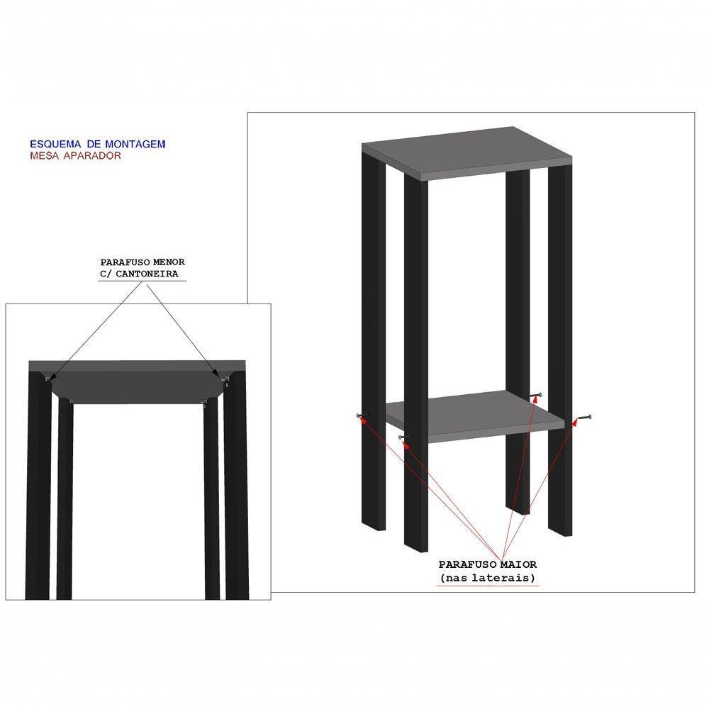 Mesa Alta Mesa De Canto Mesa De Apoio Mesa De Bebedouro Mesa Lateral Preto E Branco - 4