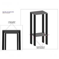 Mesa Alta Mesa De Canto Mesa De Apoio Mesa De Bebedouro Mesa Lateral Preto E Branco - 4