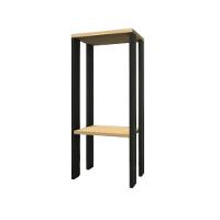 Mesa Alta Mesa De Canto Mesa De Apoio Mesa De Bebedouro Mesa Lateral Preto E Amadeirado Claro - 1