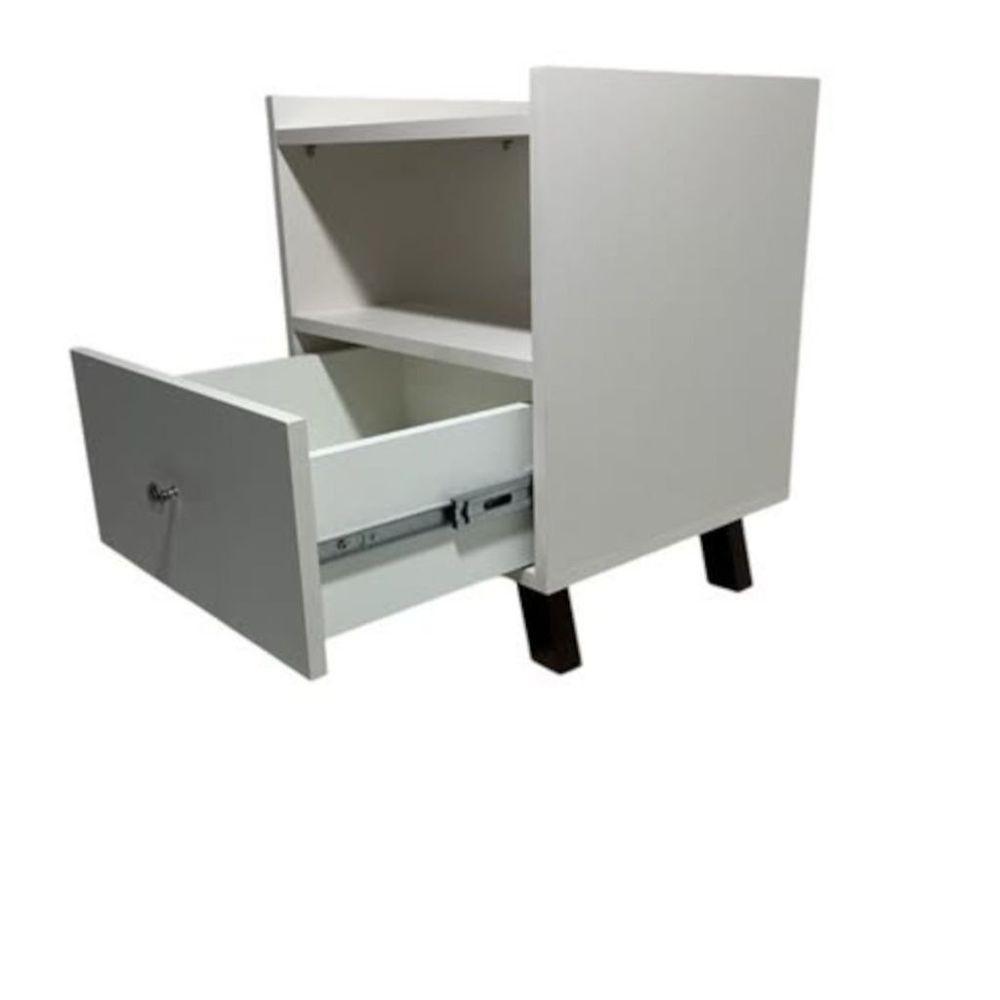 Mesa De Cabeceira Em Mdf Com Uma Gaveta Jeri - 3