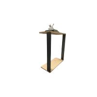 Mesinha Lateral Para Sofá Estilo Industrial 100% MDF Mesa Apoio Mesa Auxiliar Sofá Preto Com Amadeirado Claro - 1