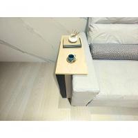 Mesinha Lateral Para Sofá Estilo Industrial 100% MDF Mesa Apoio Mesa Auxiliar Sofá Preto Com Amadeirado Claro - 3