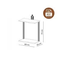 Mesinha Lateral Para Sofá Estilo Industrial 100% MDF Mesa Apoio Mesa Auxiliar Sofá Preto Com Amadeirado Claro