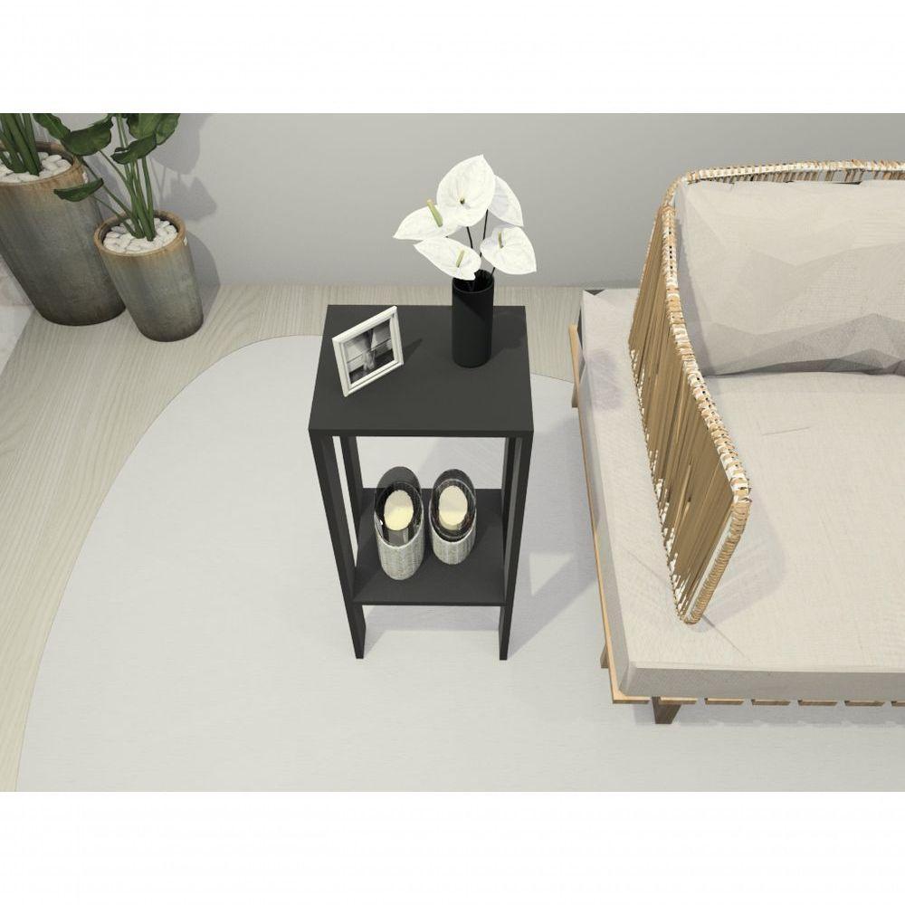 Mesa Alta Mesa De Canto Mesa De Apoio Mesa De Bebedouro Mesa Lateral Preto - 3