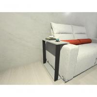 Mesinha Lateral Para Sofá Estilo Industrial 100% MDF Mesa Apoio, Mesa Auxiliar Sofá Preto Com Cinza - 1