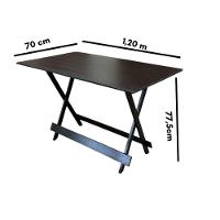 Conjunto Mesa Dobrável 1,20m Com Tampo Em Mdf Ultra Plus E 6 Cadeiras Dobráveis Preto - 6