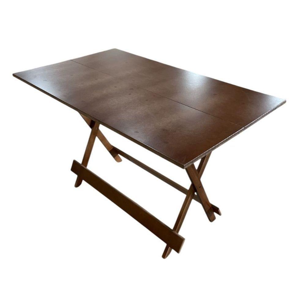 Conjunto Mesa Dobrável 1,20m Com Tampo Em Mdf Ultra Plus E 6 Cadeiras Dobráveis Imbuia - 3