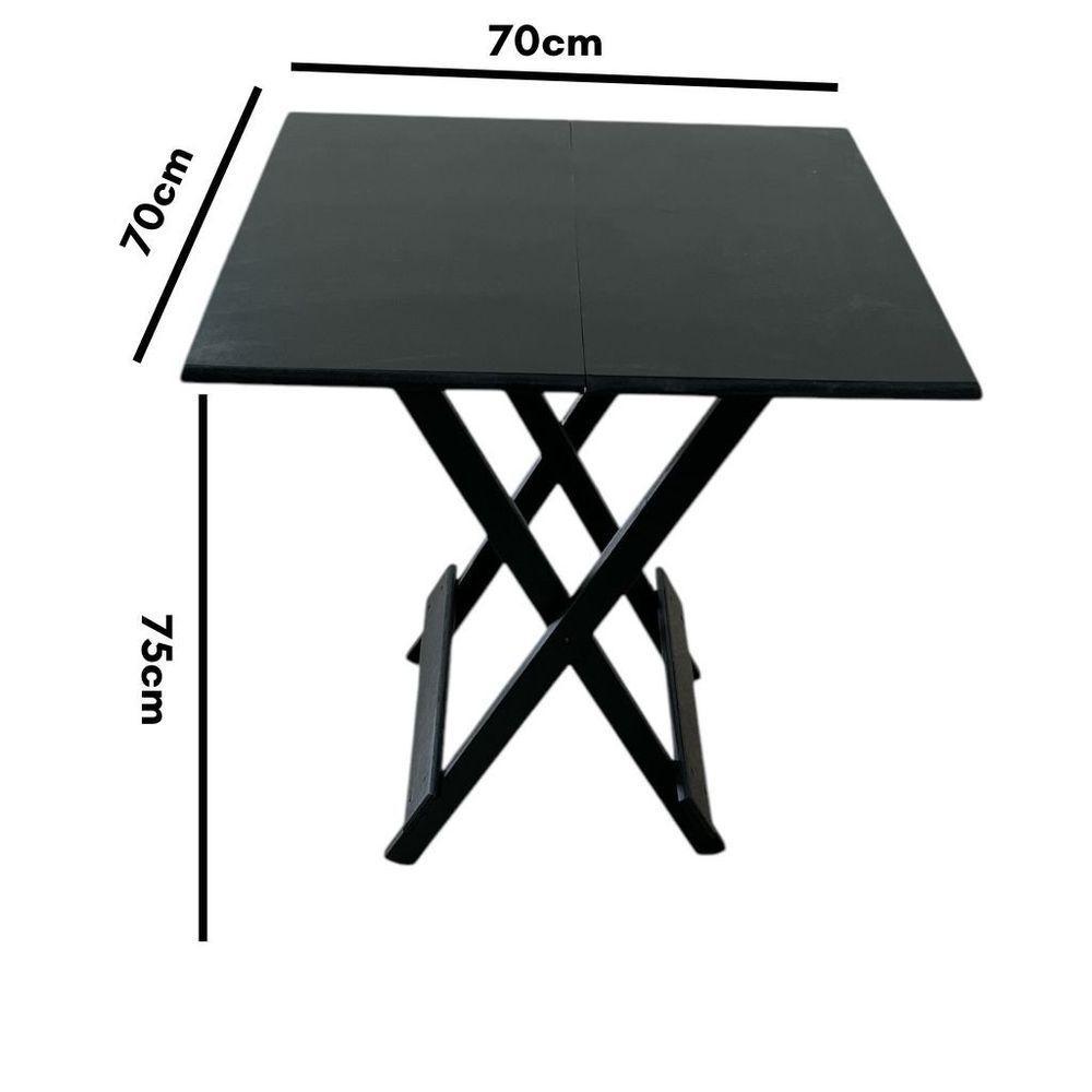 Conjunto Mesa Dobrável Com Tampo Em Mdf Ultra Plus E 4 Cadeiras Dobráveis Preto - 2