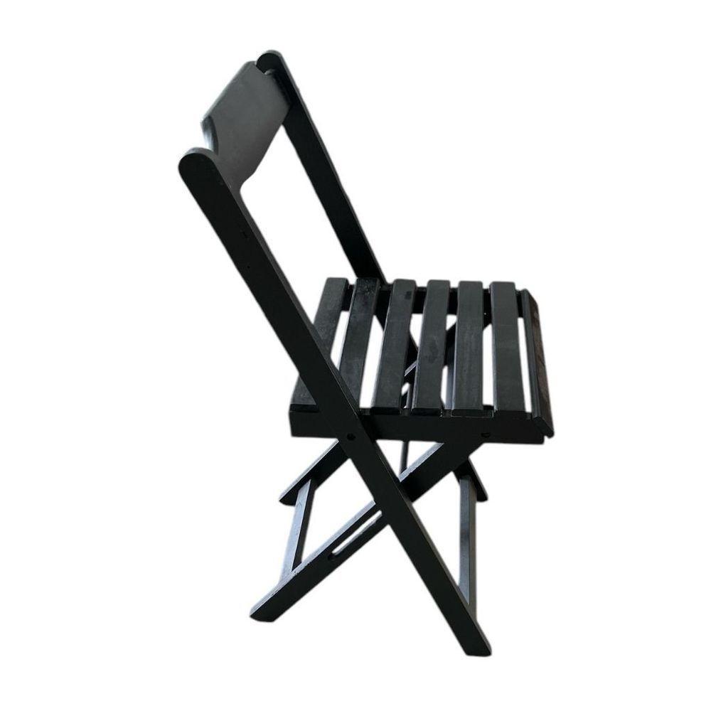 Conjunto Mesa Dobrável Com Tampo Em Mdf Ultra Plus E 4 Cadeiras Dobráveis Preto - 5