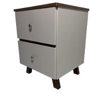 Mesa De Cabeceira Em Mdf Com Duas Gavetas Palmas/pau Ferro - 1