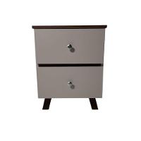 Mesa De Cabeceira Em Mdf Com Duas Gavetas Palmas/pau Ferro - 2