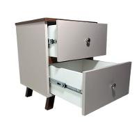 Mesa De Cabeceira Em Mdf Com Duas Gavetas Palmas/pau Ferro - 3