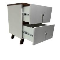 Mesa De Cabeceira Em Mdf Com Duas Gavetas Jeri/pau Ferro - 3