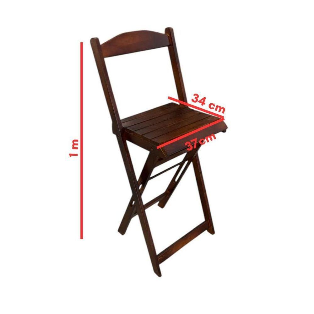 Conjunto Bistrô Dobrável Em Madeira – 3 Peças Imbuia - 6