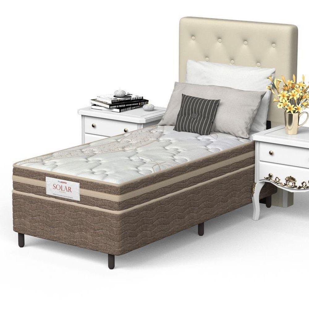 Conjunto Box Solteiro Mola Ensacada Prodormir Solar Bambu Bege - 2