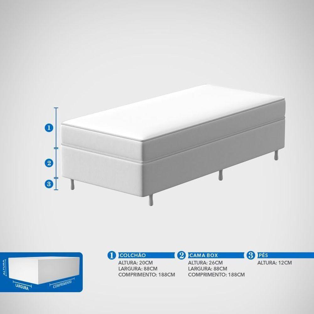 Conjunto Box Solteiro Mola Ensacada Prodormir Solar Bambu Bege - 8