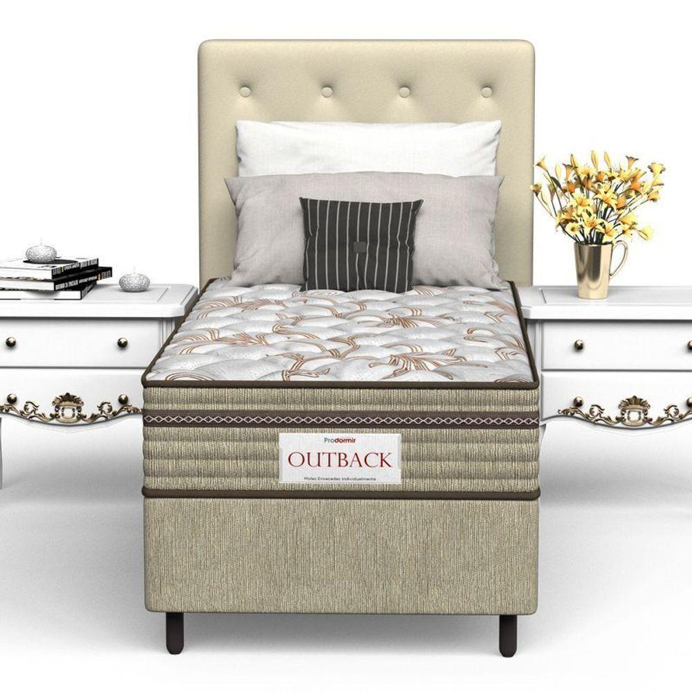 Conjunto Box Solteiro Mola Ensacada Prodormir Outback New Marrom - 3