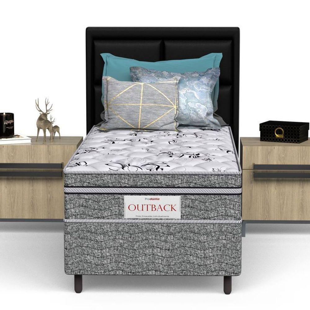Conjunto Box Solteiro Mola Ensacada Prodormir Outback New Cinza - 3