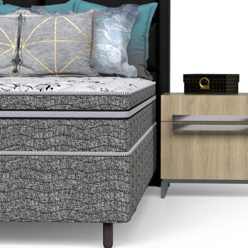 Conjunto Box Solteiro Mola Ensacada Prodormir Outback New Cinza - 6