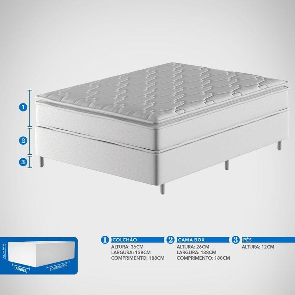 Conjunto Box Casal Mola Ensacada Prodormir Rubi Soft Gel - 8