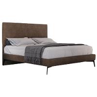 Cama Casal Queen Com Cabeceira 165cm Pés Metálicos Elisa S05 Veludo Marrom - Mpozenato - 1