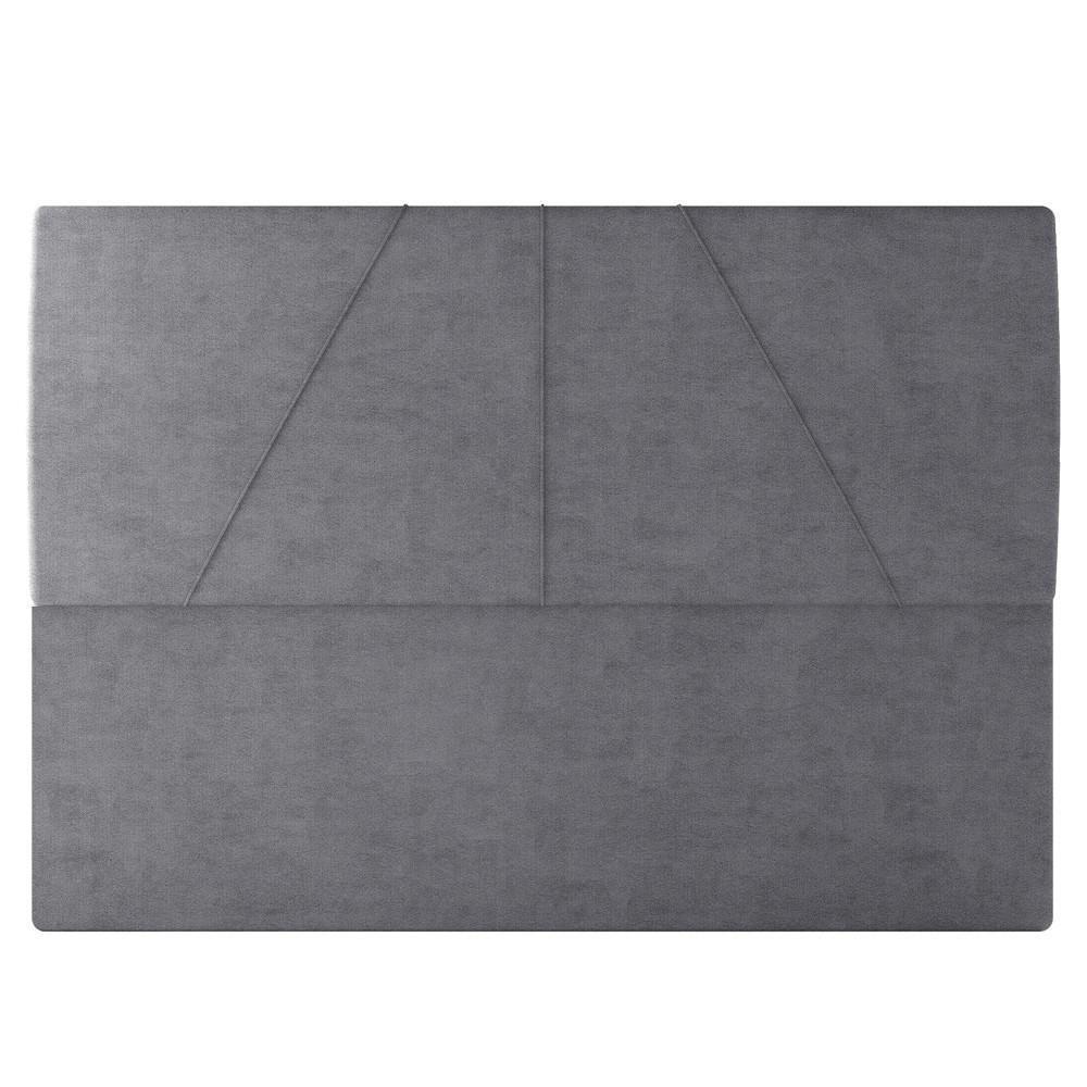 Cama Casal King Com Cabeceira 199cm Pés Metálicos Elisa S05 Veludo Cinza - Mpozenato - 10