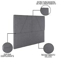 Cama Casal King Com Cabeceira 199cm Pés Metálicos Elisa S05 Veludo Cinza - Mpozenato - 6