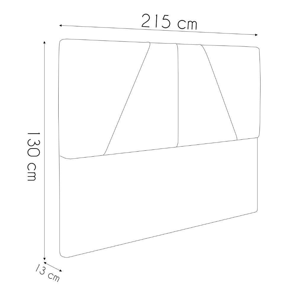 Cama Casal King Com Cabeceira 199cm Pés Metálicos Elisa S05 Linho Preto - Mpozenato - 5