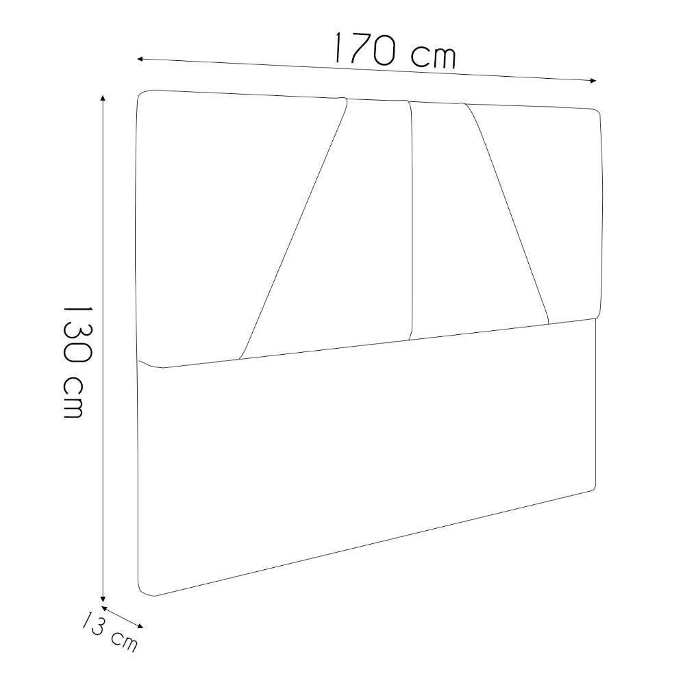Cama Casal Queen Com Cabeceira 165cm Pés Metálicos Elisa S05 Linho Marrom - Mpozenato - 5
