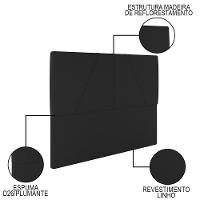 Cama Casal Com Cabeceira 145cm Pés Metálicos Elisa S05 Linho Preto - Mpozenato - 6