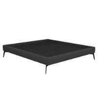 Cama Casal Com Cabeceira 145cm Pés Metálicos Elisa S05 Linho Preto - Mpozenato - 9