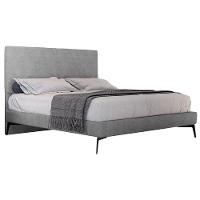 Cama Casal Queen Com Cabeceira 165cm Pés Metálicos Elisa S05 Veludo Cinza - Mpozenato - 1