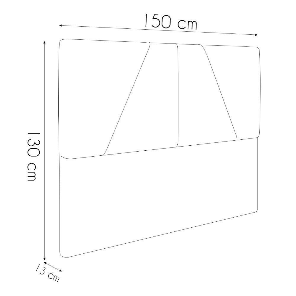 Cama Casal Com Cabeceira 145cm Pés Metálicos Elisa S05 Veludo Preto - Mpozenato - 5