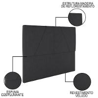 Cama Casal Com Cabeceira 145cm Pés Metálicos Elisa S05 Veludo Preto - Mpozenato - 6