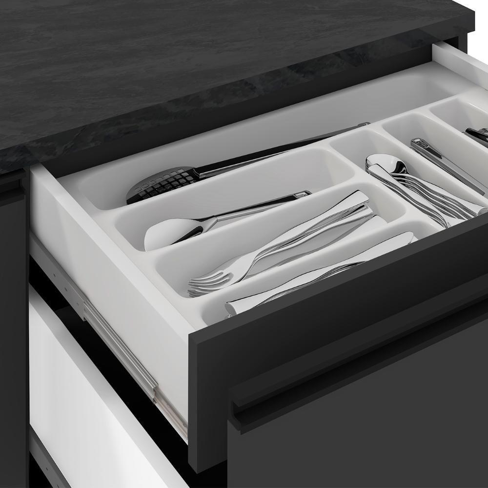 Balcão De Cozinha E Tampo 120cm Grace Grafite Z44 - Mpozenato - 7