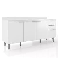 Balcão De Cozinha Com Tampo 180cm Pérola Branco Z34 - Mpozenato - 1