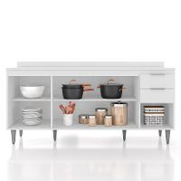 Balcão De Cozinha Com Tampo 180cm Pérola Branco Z34 - Mpozenato - 5
